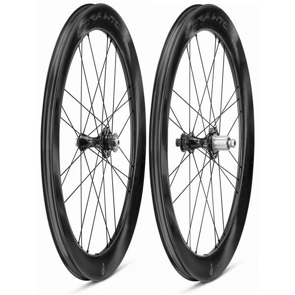 Pair of CAMPAGNOLO BORA WTO 60 DISC C23 DISC Wheels with Tires (Center Lock)