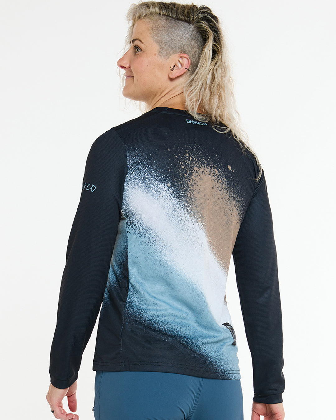 DHARCO GRAVITY GOLDEN STREAK Women's Long Sleeve Jersey Black/Blue