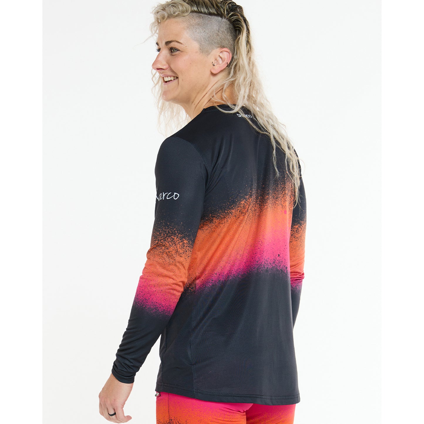 Women's DHARCO RACE BLACK SNAKE Long Sleeve Jersey Black/Orange