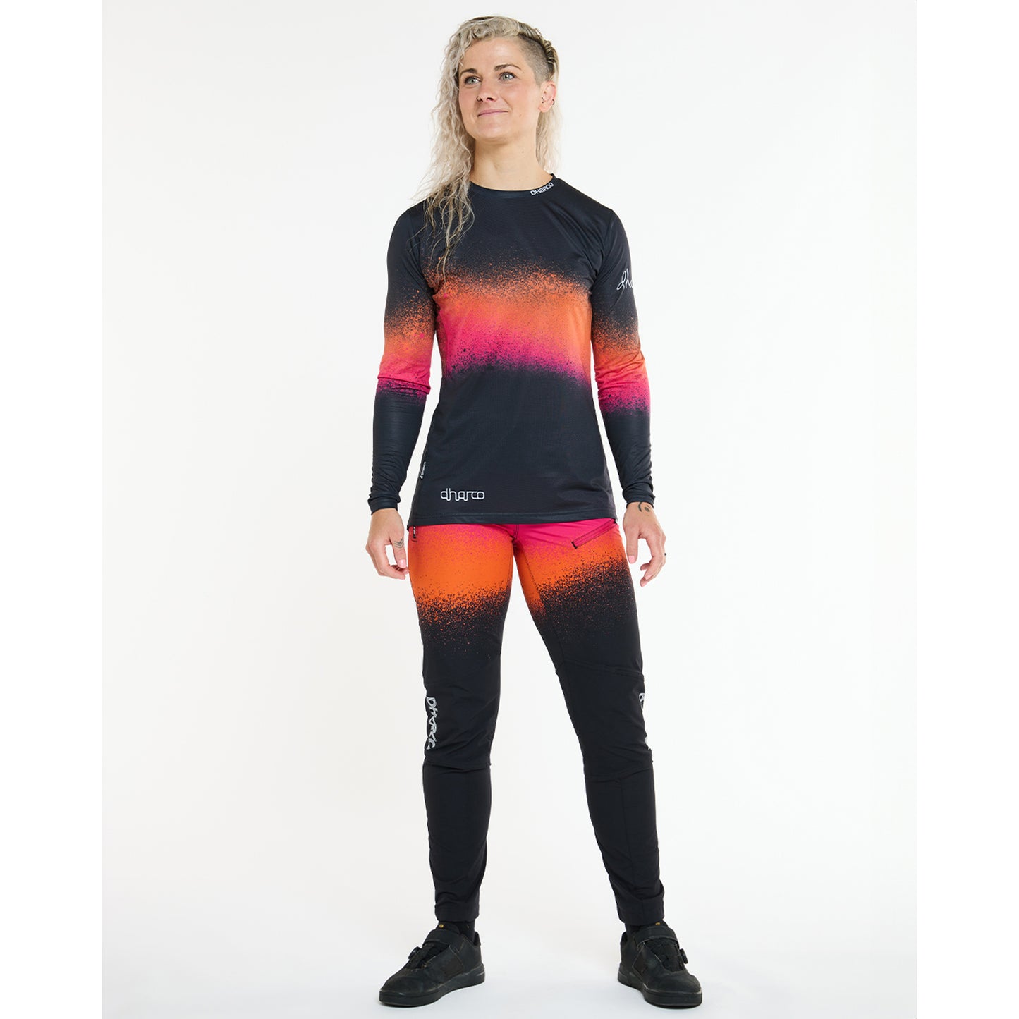 Women's DHARCO RACE BLACK SNAKE Long Sleeve Jersey Black/Orange