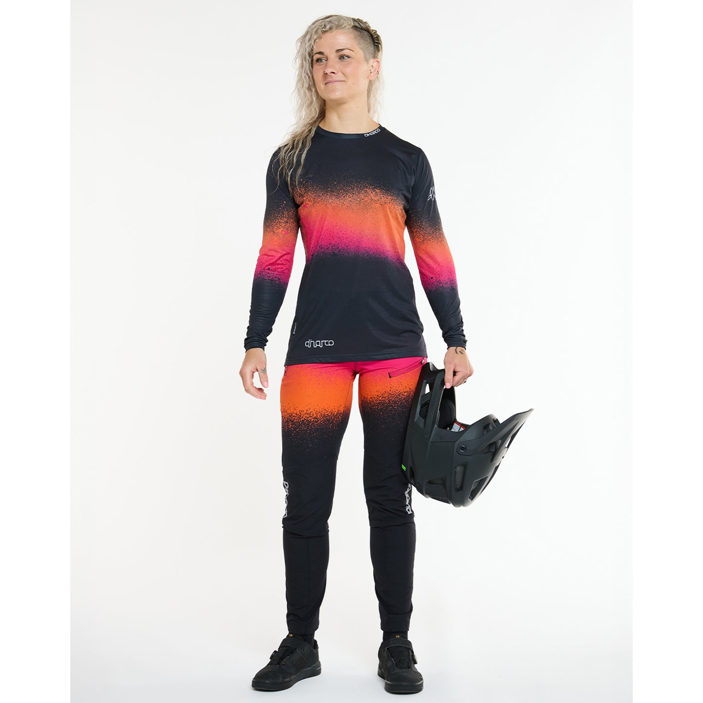 Women's DHARCO RACE BLACK SNAKE Long Sleeve Jersey Black/Orange