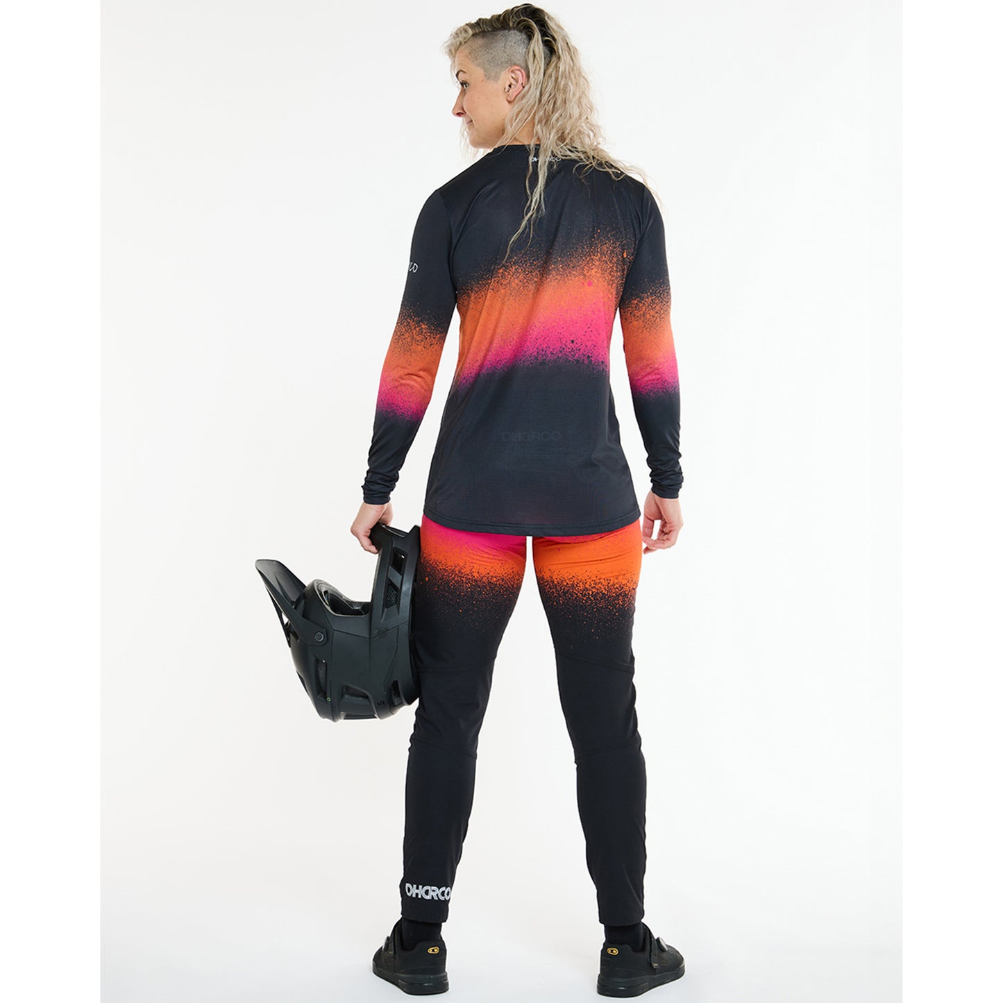 Women's DHARCO RACE BLACK SNAKE Long Sleeve Jersey Black/Orange
