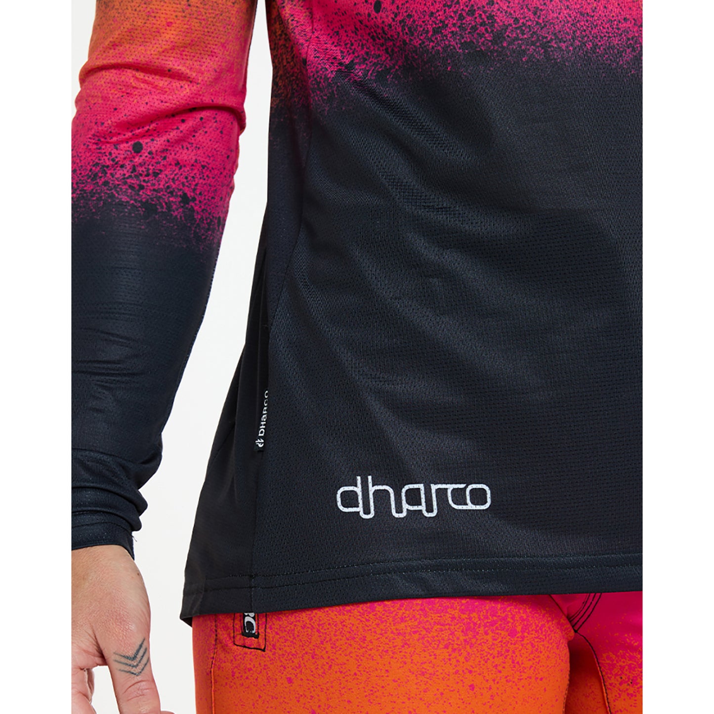 Women's DHARCO RACE BLACK SNAKE Long Sleeve Jersey Black/Orange