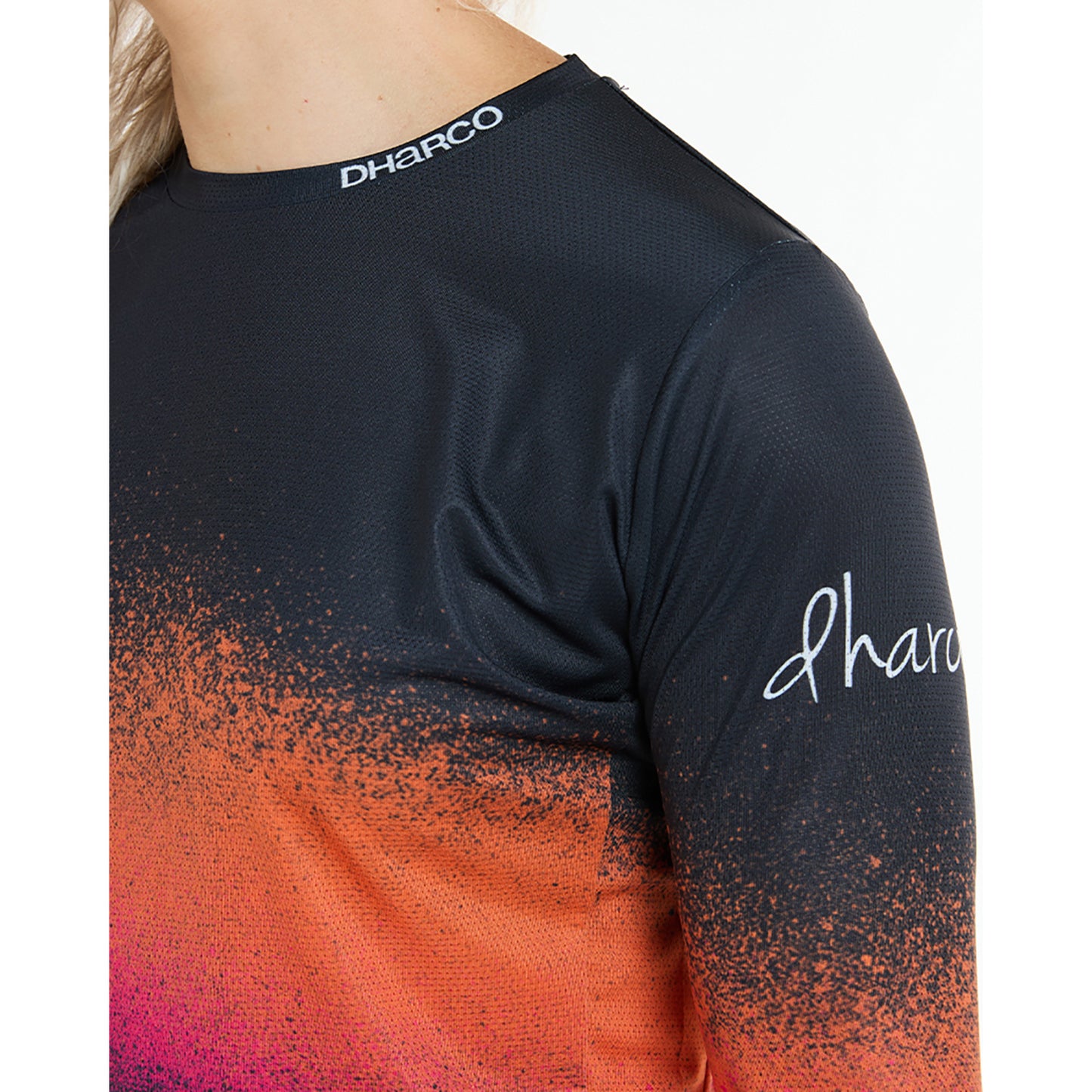 Women's DHARCO RACE BLACK SNAKE Long Sleeve Jersey Black/Orange
