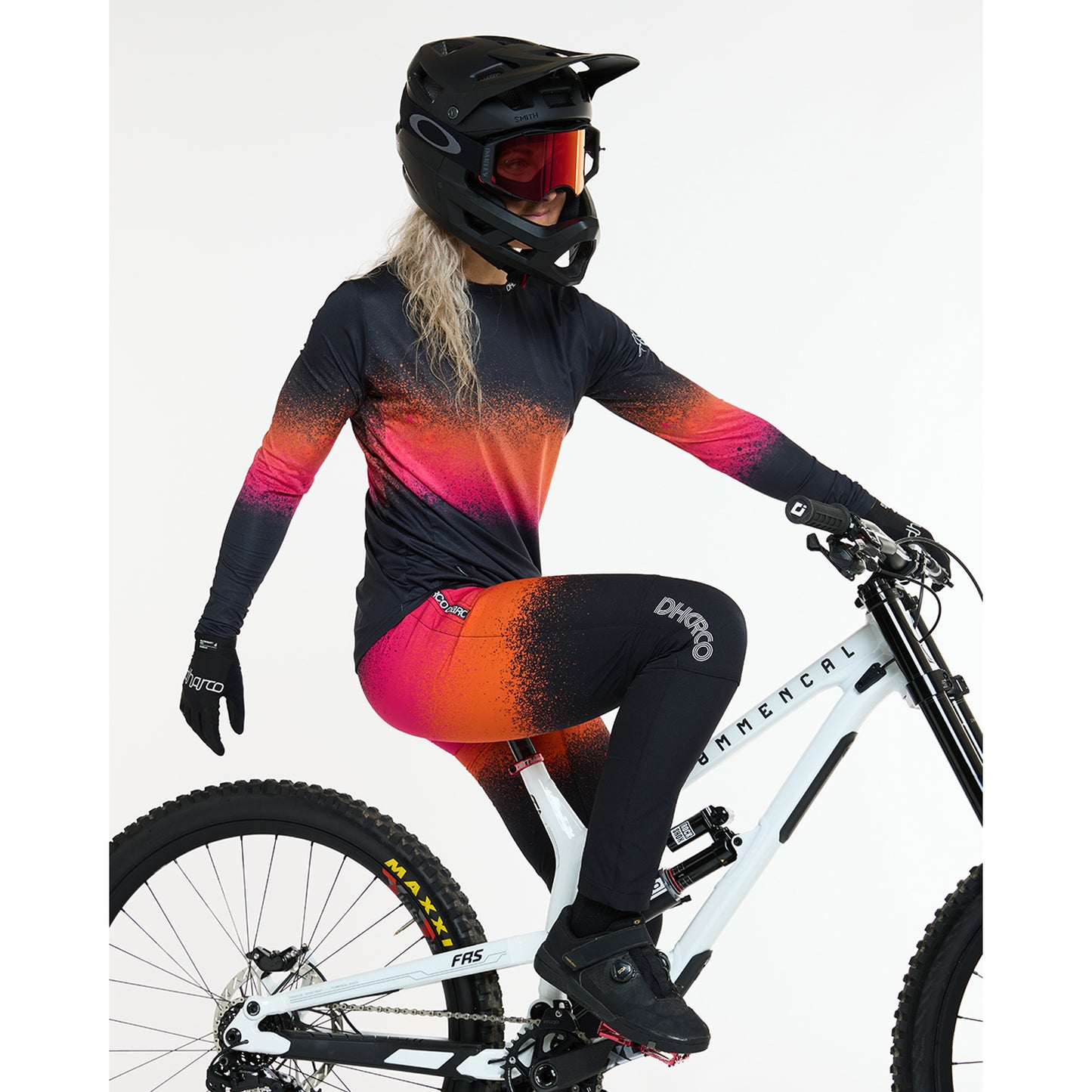 Women's DHARCO RACE BLACK SNAKE Long Sleeve Jersey Black/Orange