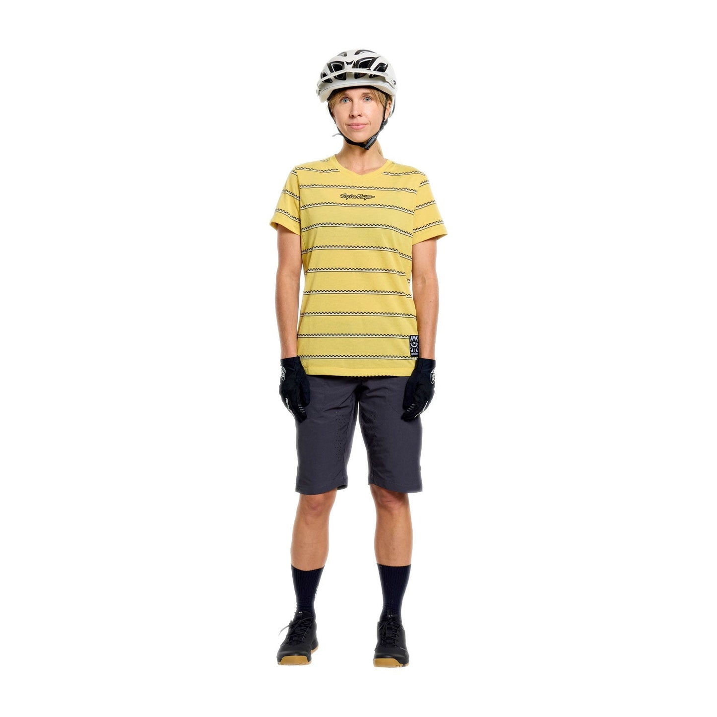 TROY LEE DESIGNS LILIUM RIDE CHECKED OUT Ladies Short Sleeve Jersey Yellow