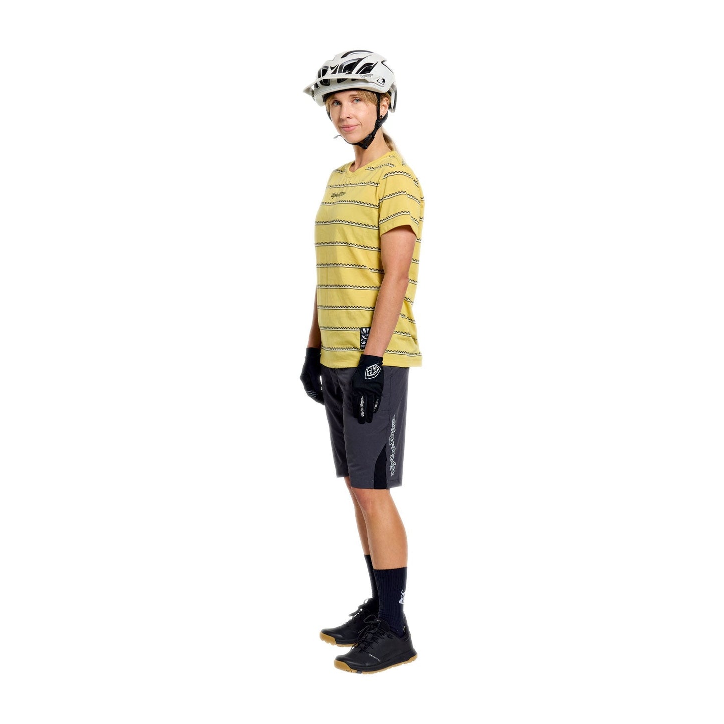 TROY LEE DESIGNS LILIUM RIDE CHECKED OUT Ladies Short Sleeve Jersey Yellow