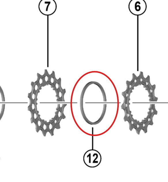 Cassette Spacer 12V SHIMANO for Dura Ace 9200 1.9mm