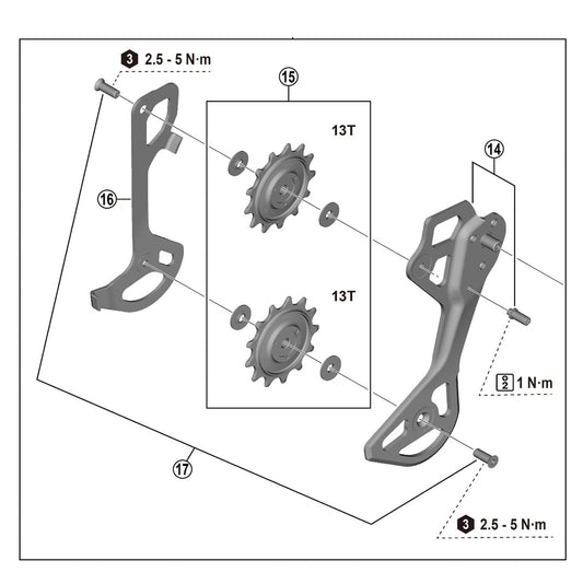 SHIMANO XTR RD-M8250 GS 12V Rear Derailleur Gears