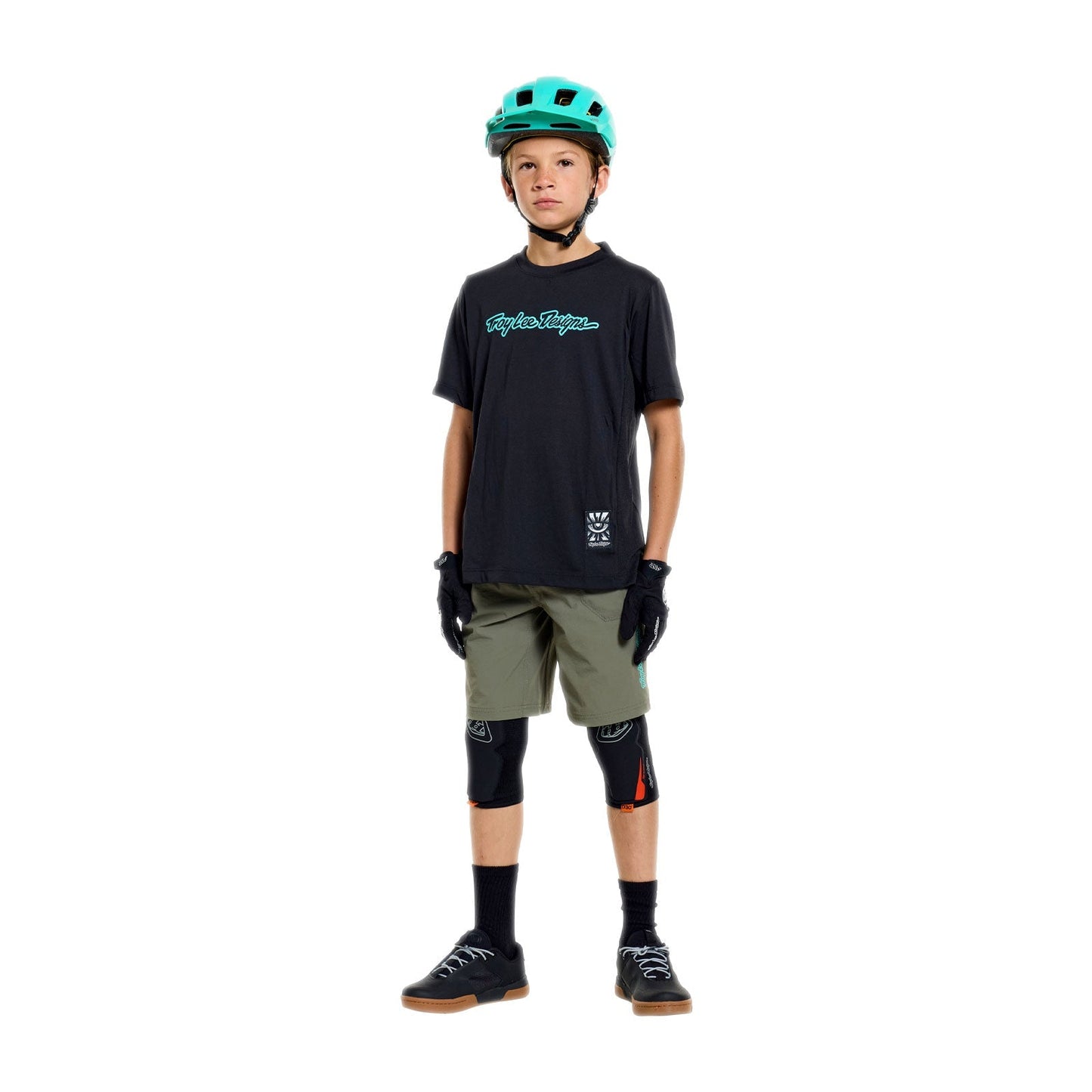 TROY LEE DESIGNS SKYLINE RIDE SIGNATURE Junior Short Sleeve Jersey Black/Turquoise