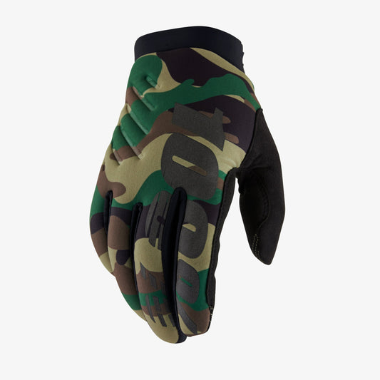 100% BRISKER Gloves Camo/Green