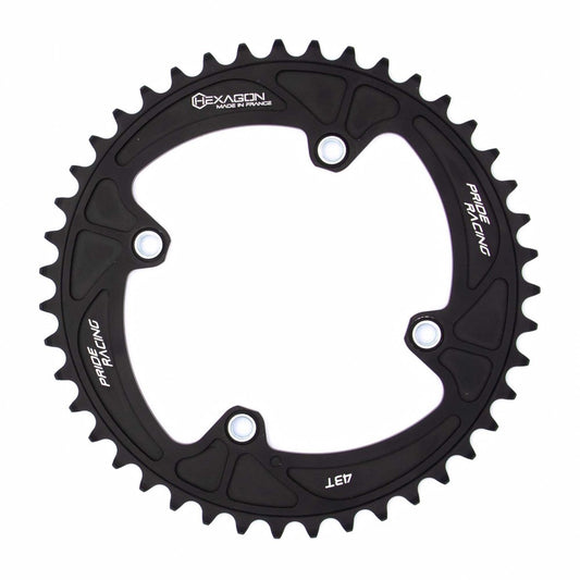 PRIDE HEXAGON Chainring 4 Threaded Bolts Black