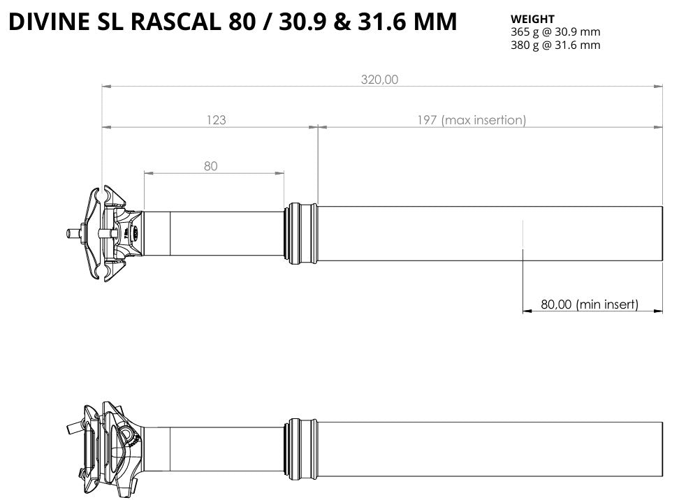 BIKEYOKE DIVINE SL RASCAL telescopic seat post