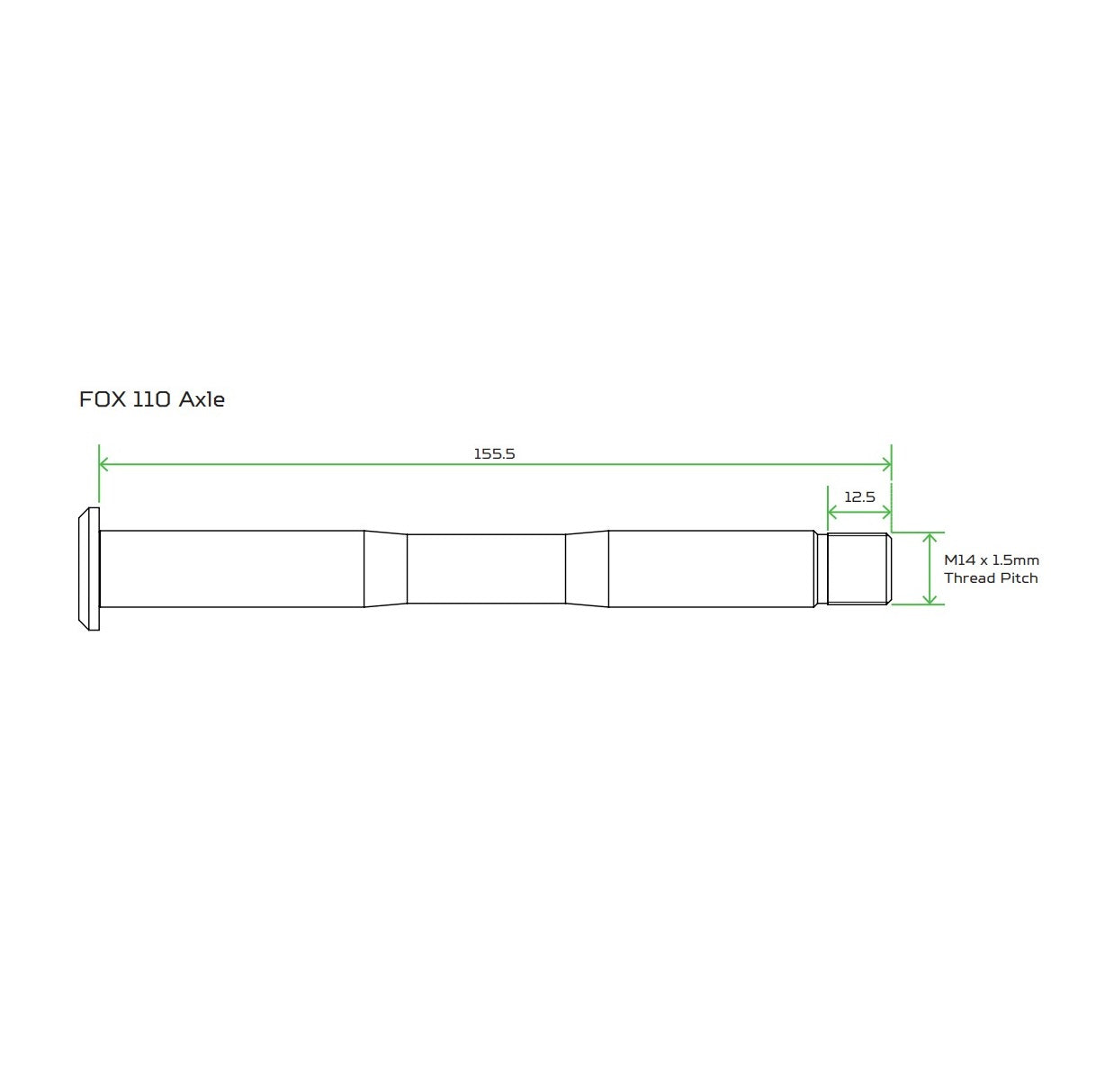 HOPE Front Wheel Axle for FOX 36/38 Fork Silver