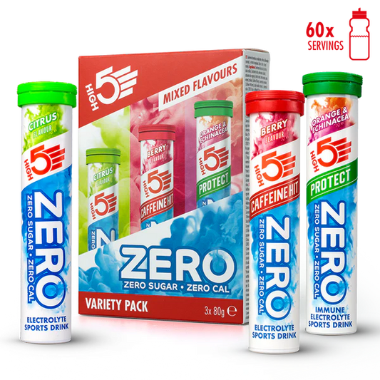 Drink Anticramp HIGH5 ZERO VARIETY PACK (3 x Tube of 20 tablets) Fruits Red Caffeine/Lemon/Orange