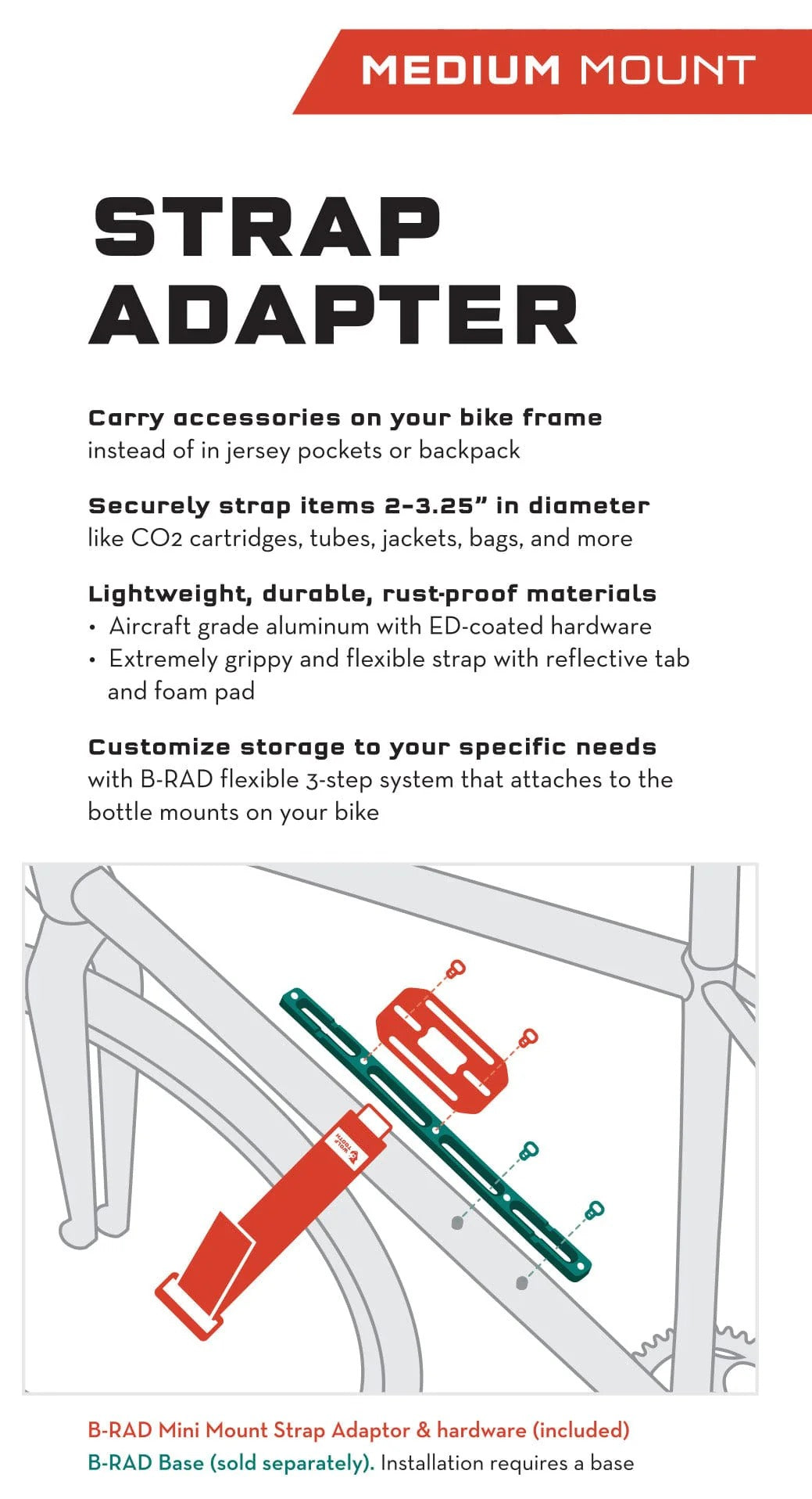 Frame strap and support WOLF TOOTH B-RAD Medium