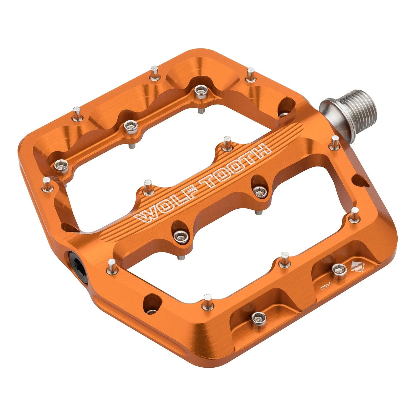 WOLF TOOTH WAVEFORM Large Orange Flat Pedals