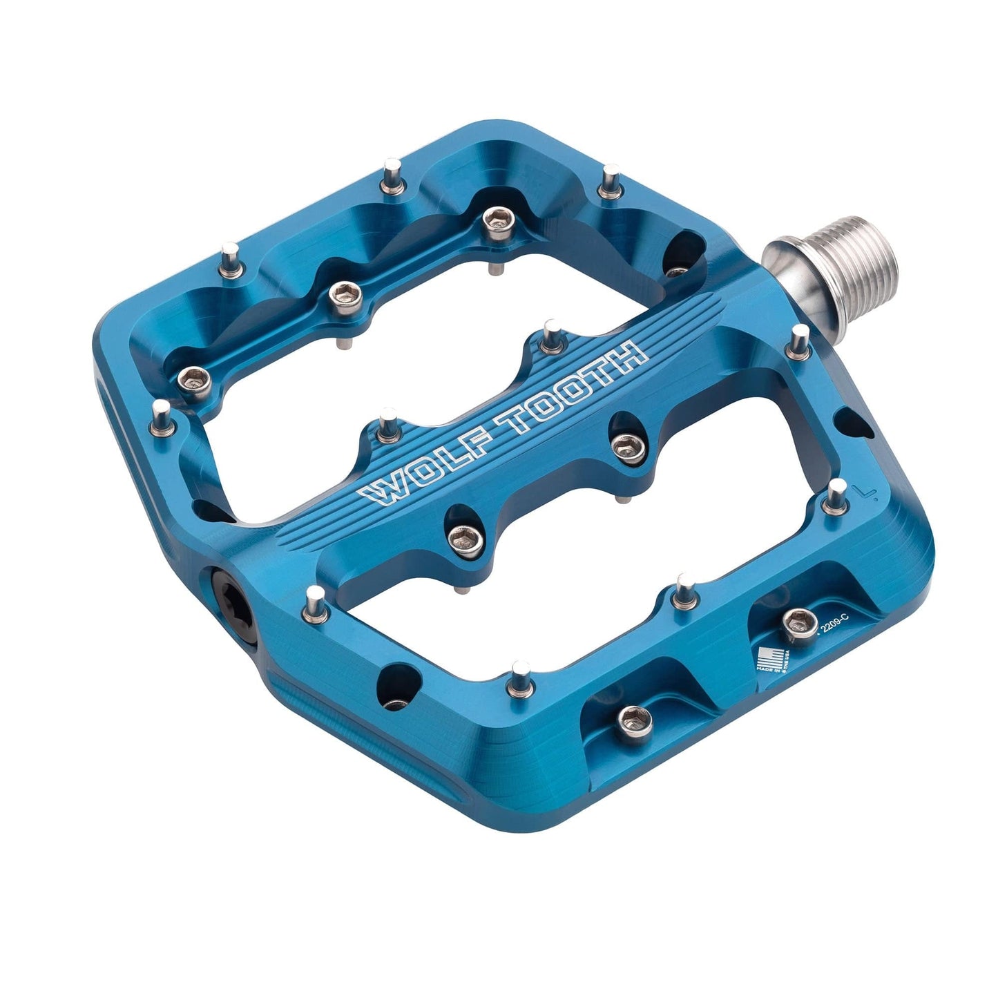 WOLF TOOTH WAVEFORM Large Flat Pedals, Blue