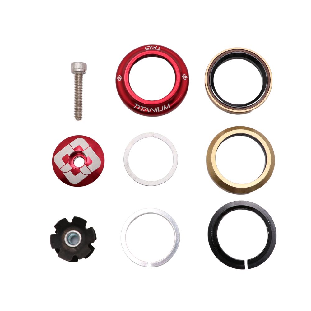 PRIDE Ti45 Titanium iIS42 1"1/8 Integrated Headset Red