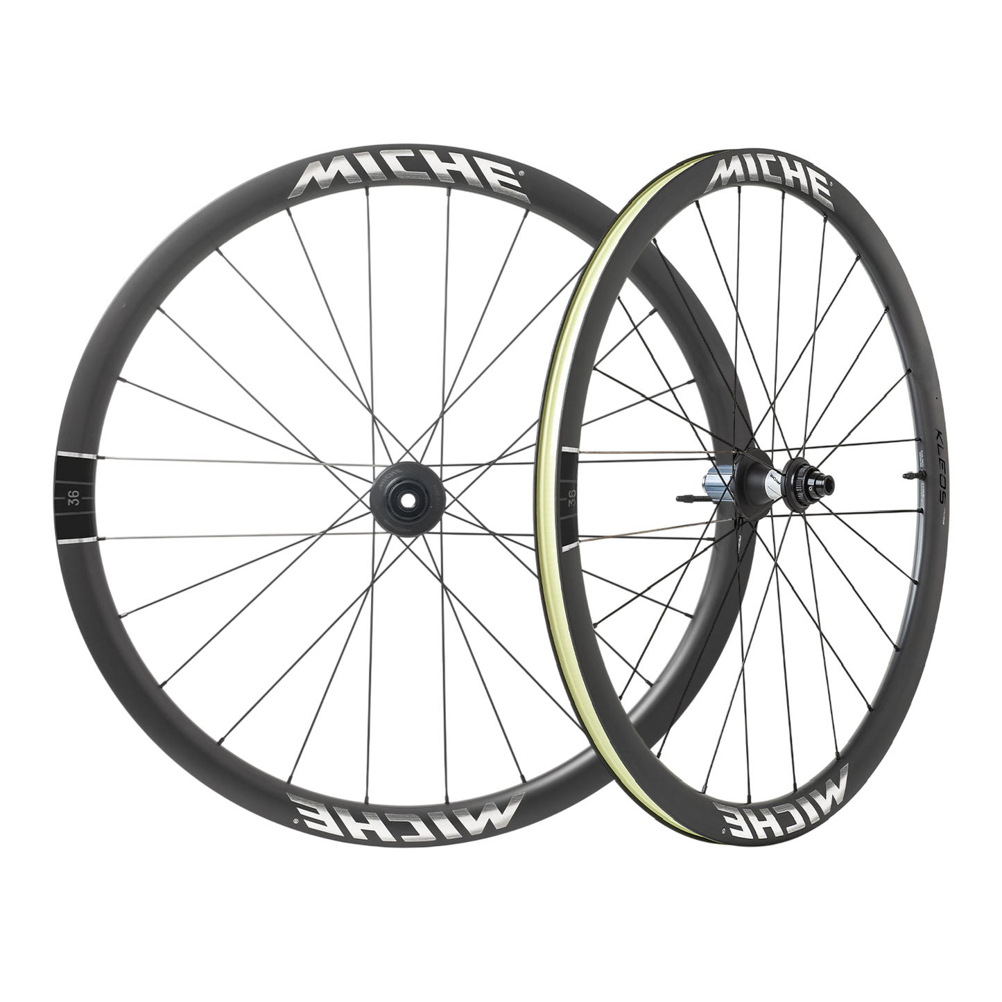 Pair of MICHE KLEOS RD DX36 Tubeless Ready (Center Lock) Team Edition wheels