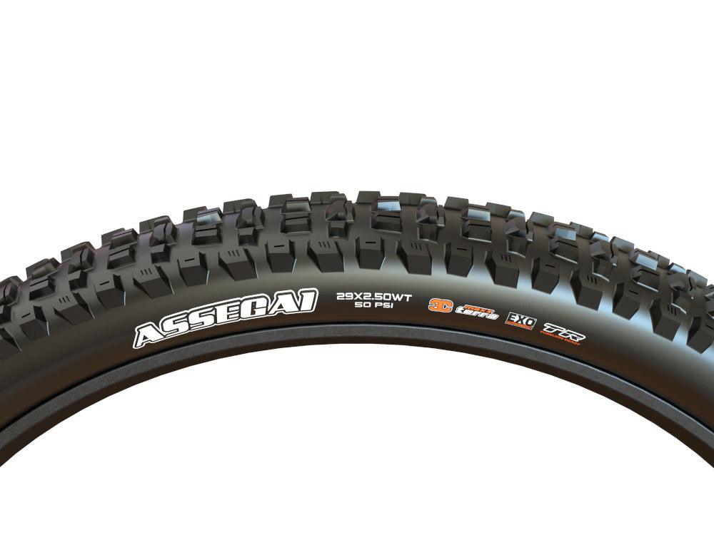 MAXXIS ASSEGAI 29x2.50 WT DH E50 3C MaxxGrip Tubeless Ready Soft Black tire