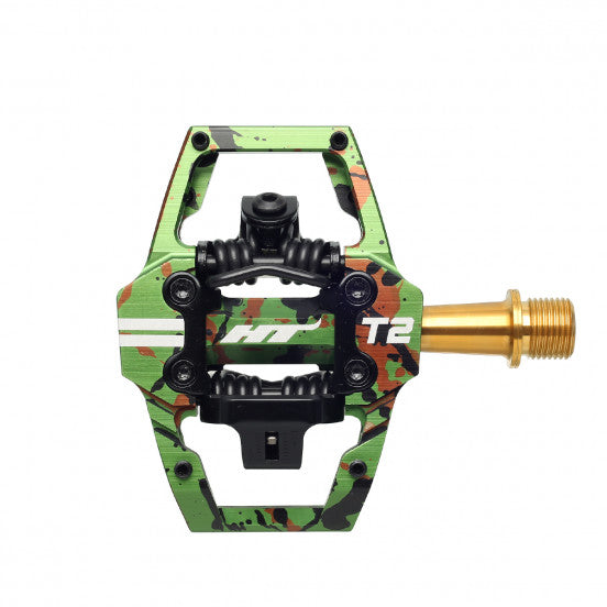 HT COMPONENTS T2 Titanium Camo Green pedals