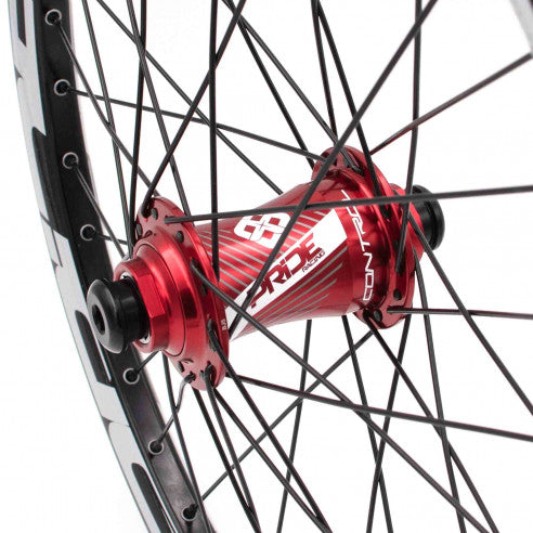 PRIDE 20" (406mm) Control V1 Disc 20/10mm Axle Red Wheelset