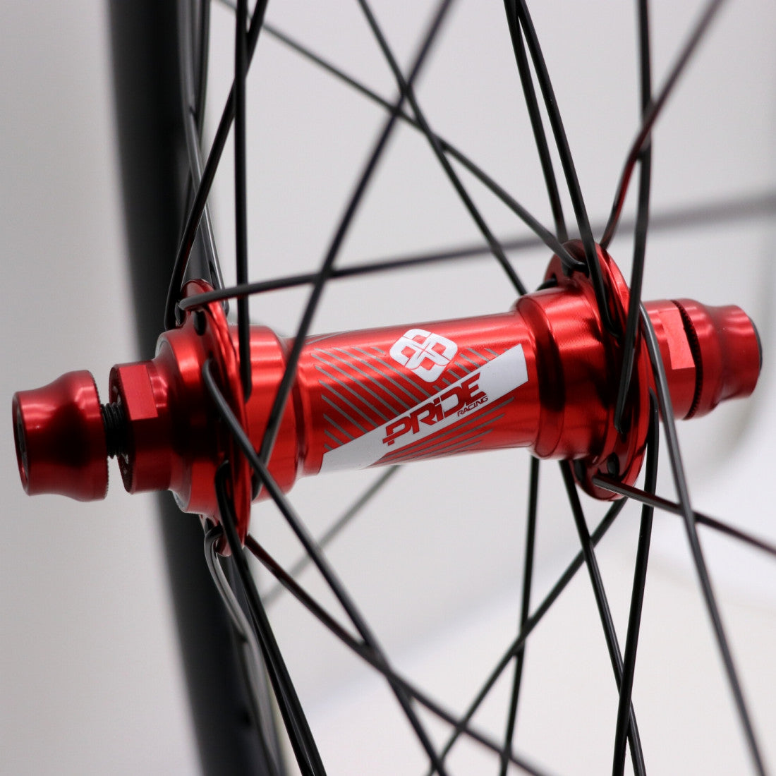 PRIDE 20" (451mm) Carbon Gravity Matt Disc Pride Control V1 10/10mm Axle Wheelset Red