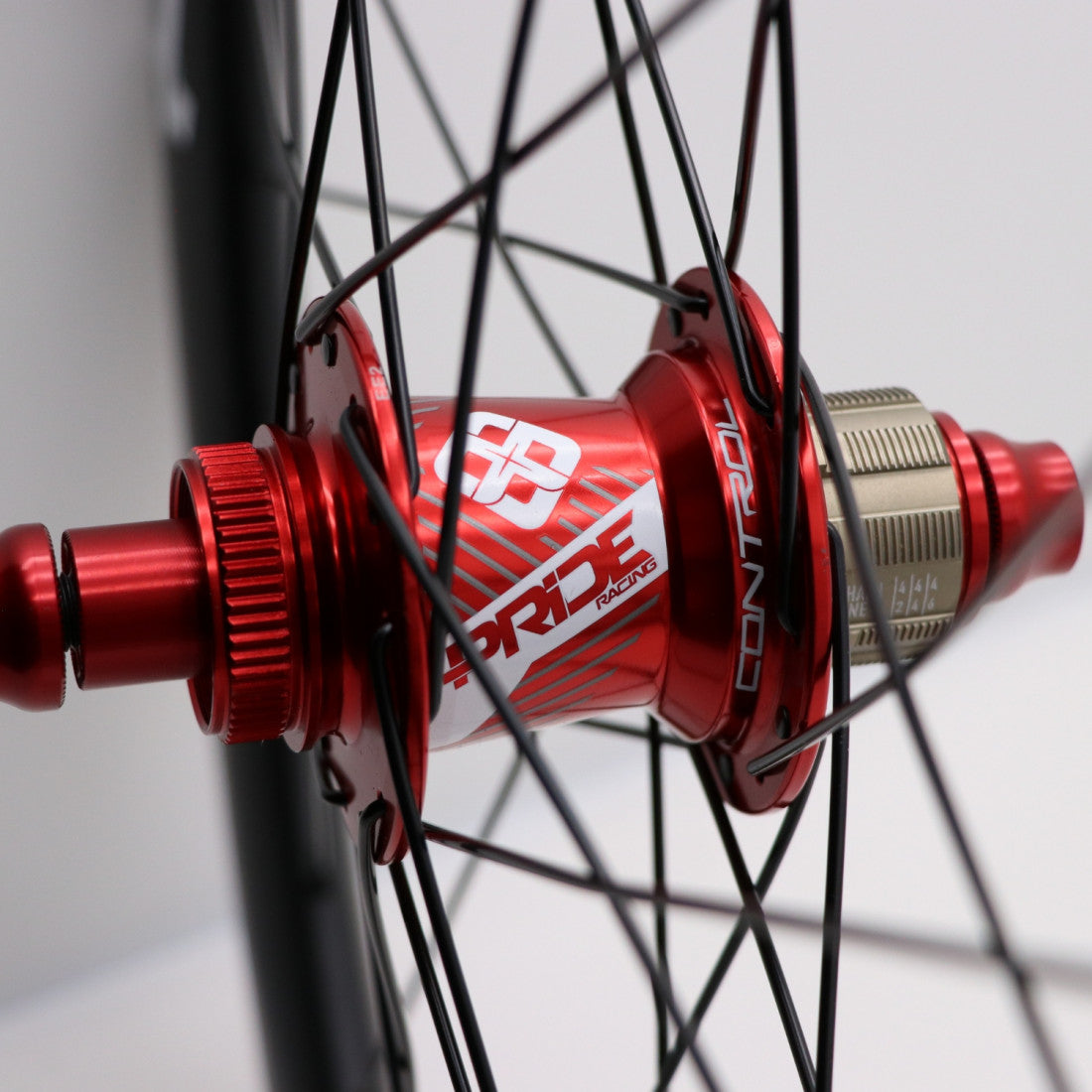 PRIDE 20" (451mm) Carbon Gravity Matt Disc Pride Control V1 10/10mm Axle Wheelset Red