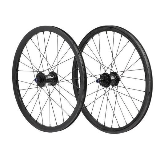 PRIDE 20" (451mm) Carbon Wave Gloss Black Fusion Disc Axles 10/10mm Black Wheelset