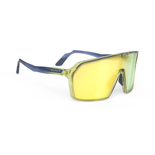 RUDY PROJECT SPINSHIELD Crystal Blue/Yellow Glasses RP Optics Multilaser Yellow Lenses