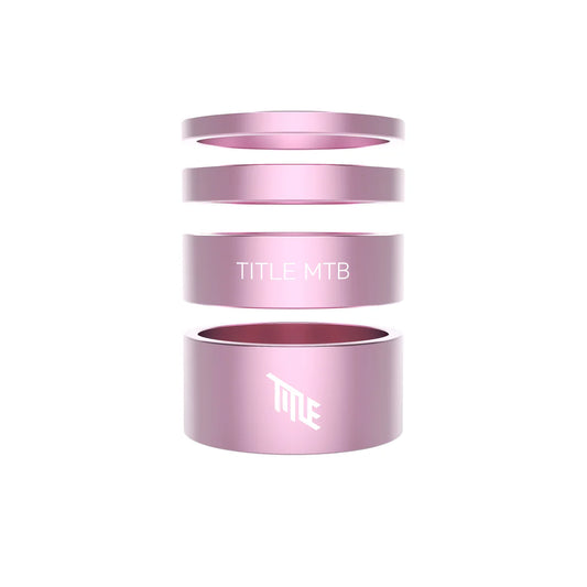 TITLE Aluminium Headset Spacers 1-1/8" Pink
