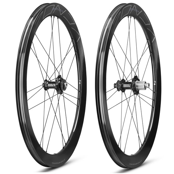 Pair of CAMPAGNOLO ZONDA CARBONE H50 DISC 2WF C25 wheels