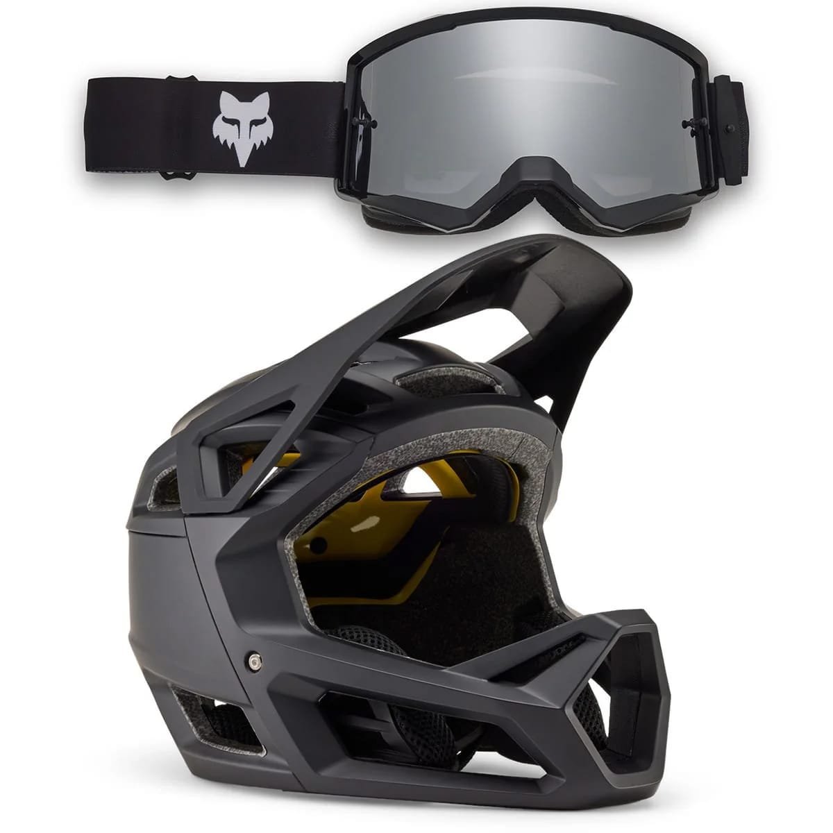 FOX Combo: PROFRAME MATT MIPS Helmet + MAIN CORE SPARK Mask Black