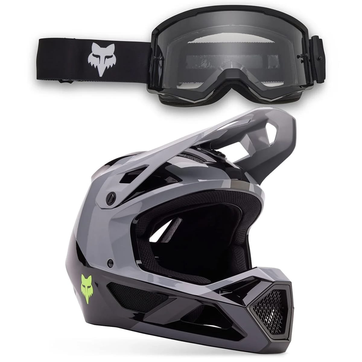 FOX Combo: Headset MTB RAMPAGE BARGE MIPS Grey/Black + FOX MAIN CORE Mask Black