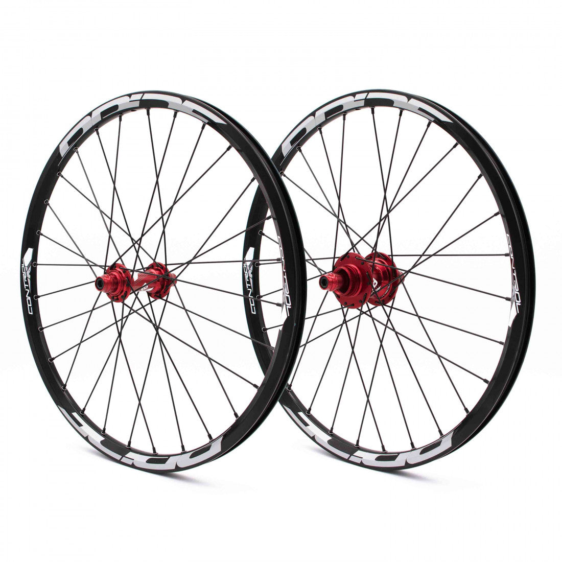PRIDE 20" (451mm) Control V1 Disc Axes 10/15mm Wheel Set Red