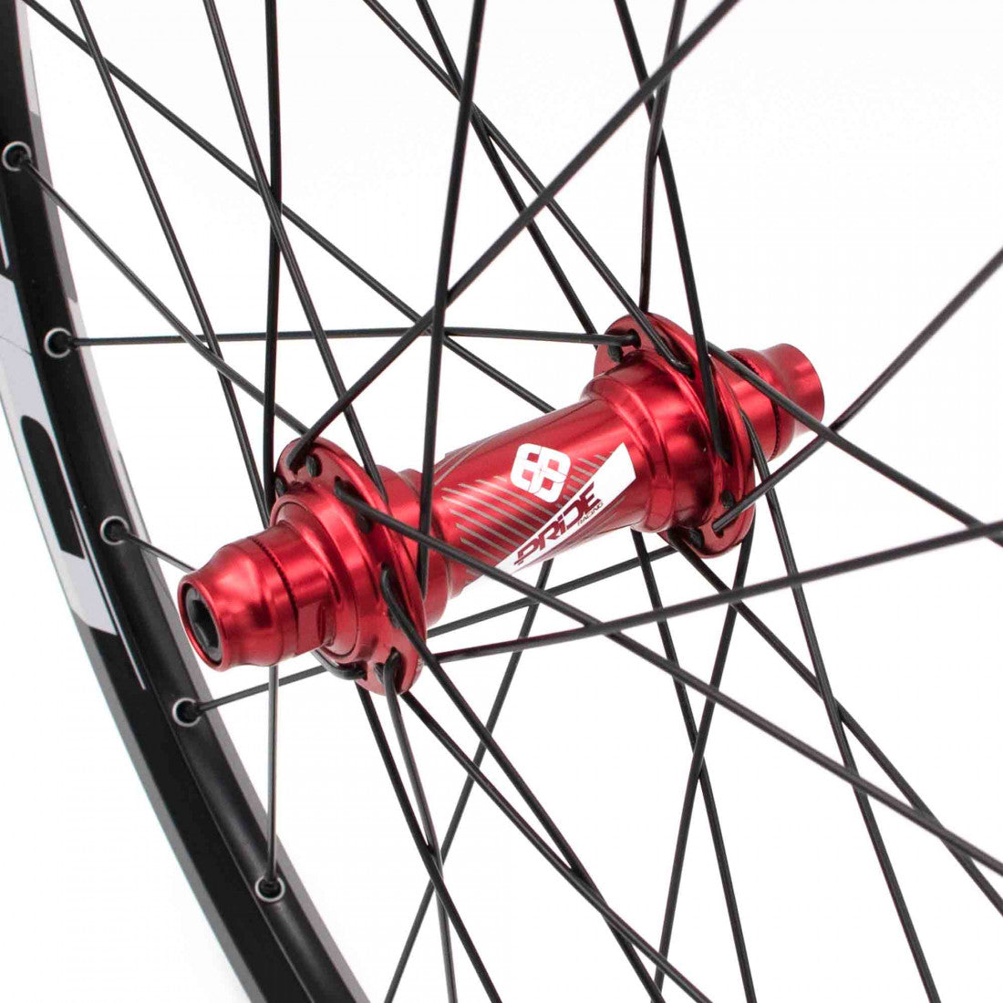 PRIDE 20" (451mm) Control V1 Disc Axes 10/15mm Wheel Set Red